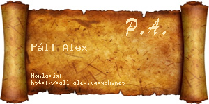 Páll Alex névjegykártya